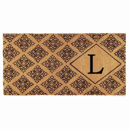 Monogram Door Mat, Black, Natural, 36 in W x 72 in L